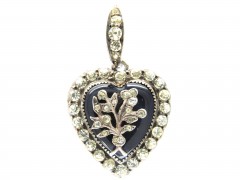Silver & Paste Edwardian Heart Pendant