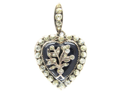 Silver & Paste Edwardian Heart Pendant