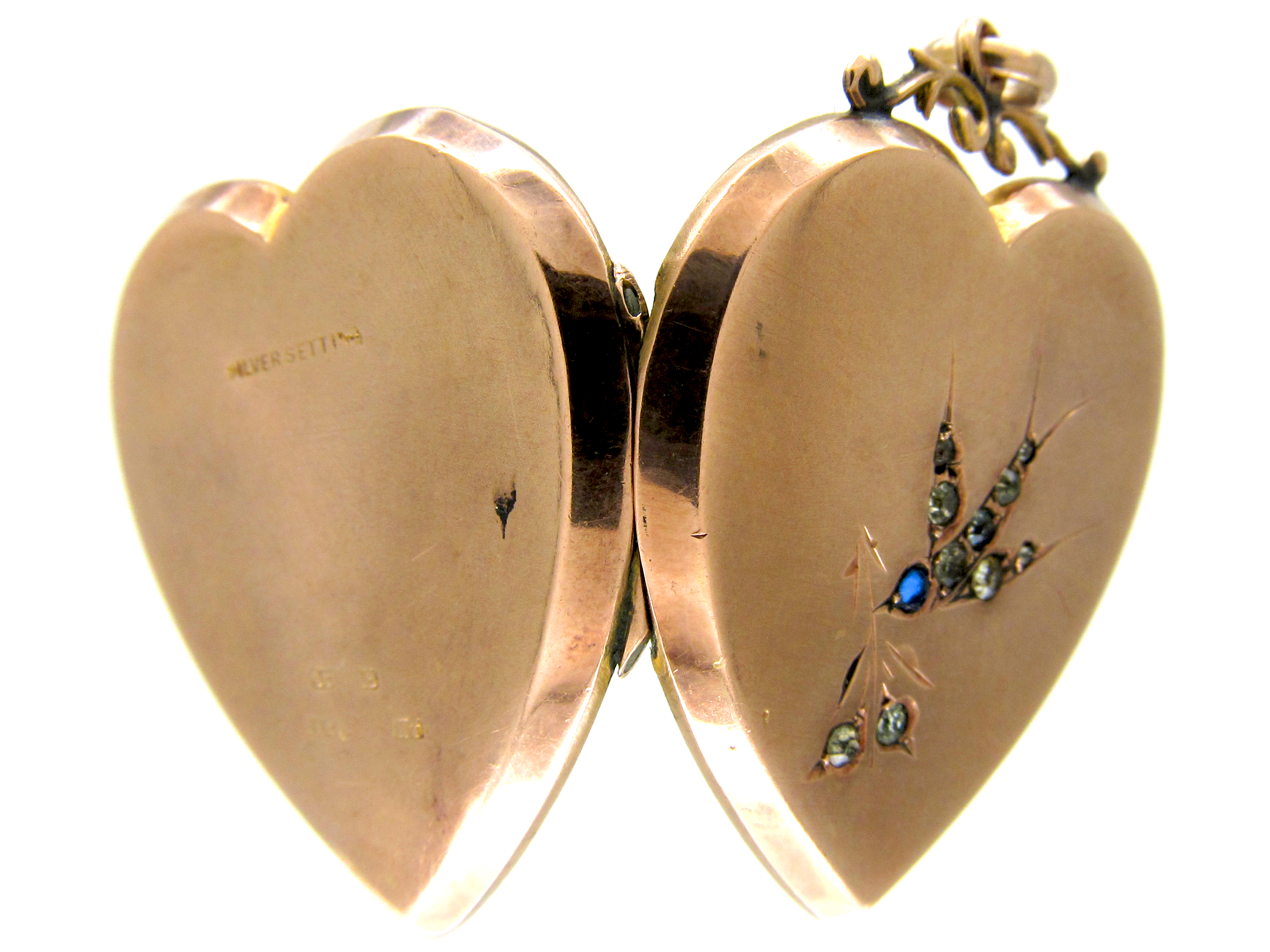 Edwardian Gold And Paste Heart Locket 566f The Antique Jewellery Company