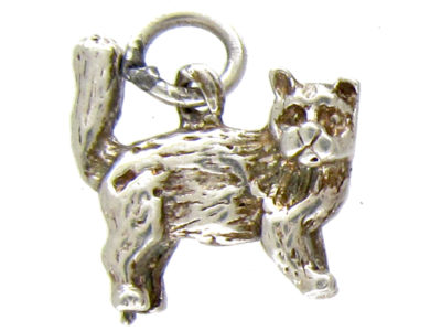 Silver Cat Charm