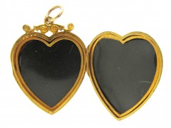 Gold & Paste Heart-Shaped Locket