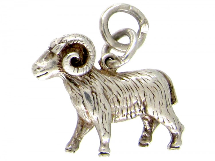 Silver Ram Charm