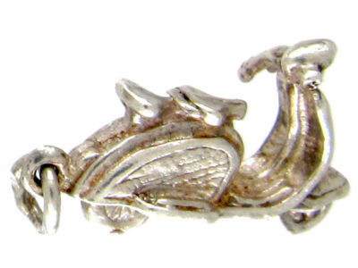 Silver Vespa Motorbike Charm