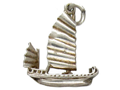 Silver Sail Boat Charm
