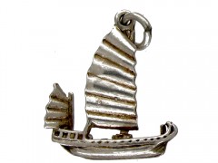 Silver Sail Boat Charm