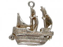 Silver Opening Galleon Charm