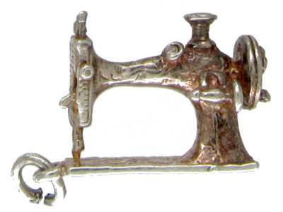 Silver Sewing Machine Charm