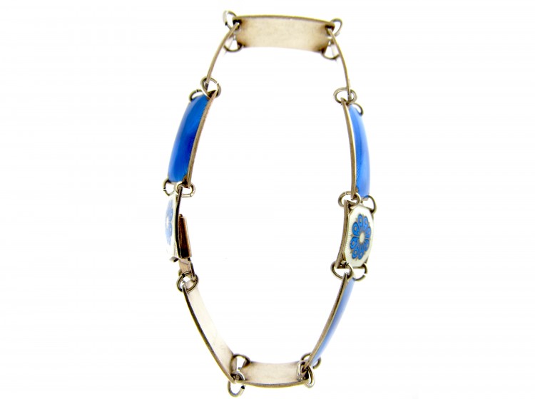 Silver & Blue Enamel Bracelet by David Andersen