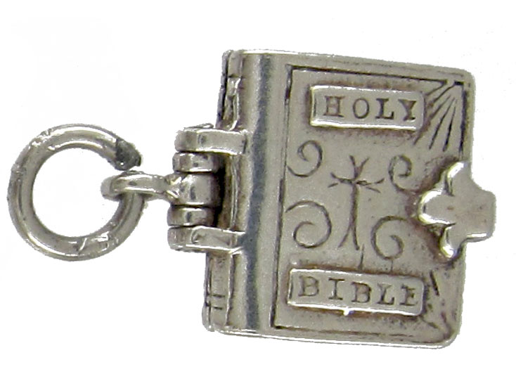 Silver Holy Bible Charm