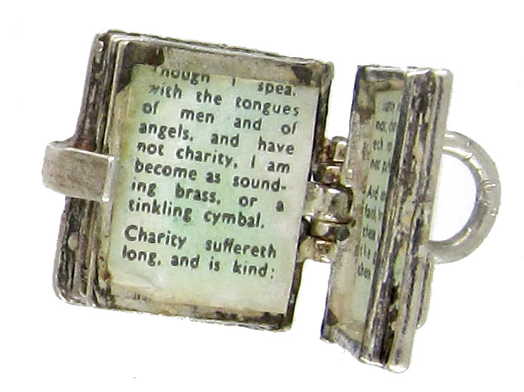 Silver Holy Bible Charm