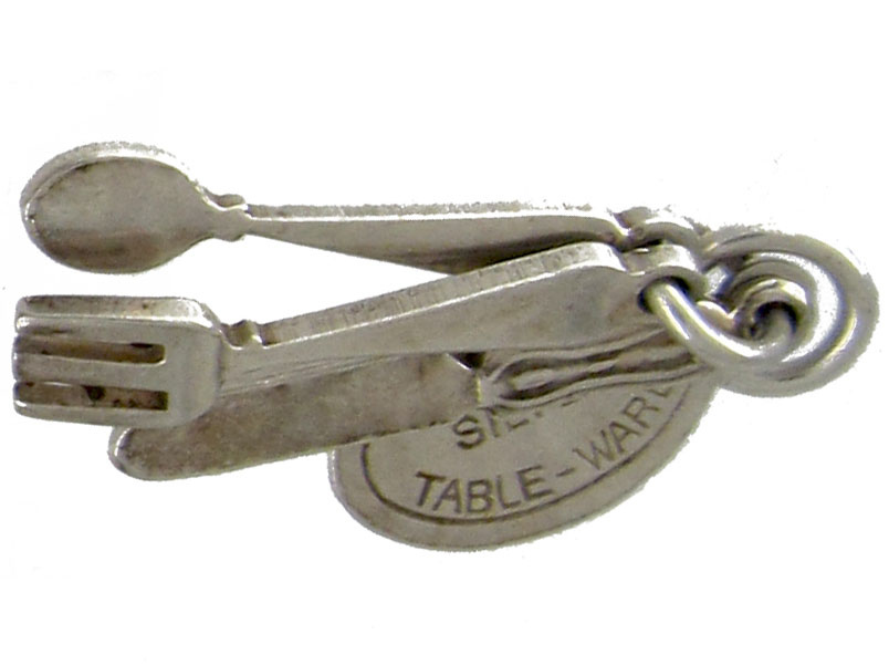 Silver Knife Fork & Spoon Charm (285E/9) The Antique Jewellery Company