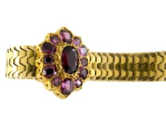 Victorian Gold & Almandine Garnet Jarretière Bracelet