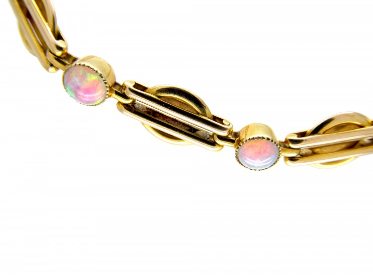 Edwardian Gold & Opal Bracelet of Geometric Design