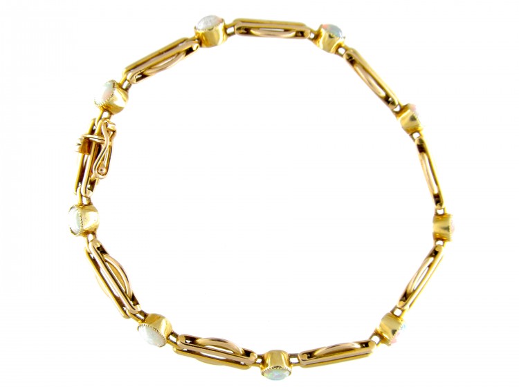 Edwardian Gold & Opal Bracelet of Geometric Design