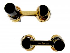 Gold & Onyx Baton Bar Cufflinks by Cartier