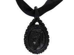 Carved Whitby Jet Pendant