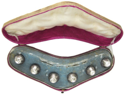 Georgian Silver & Paste Buttons in Original Case