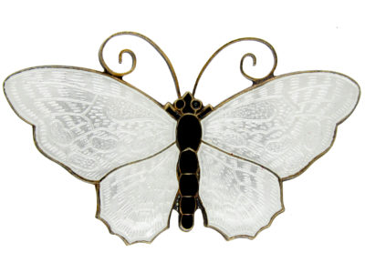 Silver & Enamel Butterfly Brooch