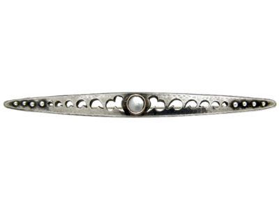 Murrle Bennett Silver Shuttle Shape Brooch