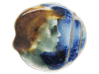 Silver Art Nouveau & Enamel Brooch