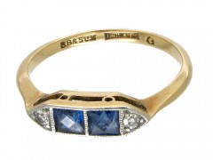 Double Sapphire Art Deco Ring