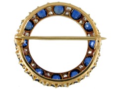 Sapphire & Diamond Circle Brooch