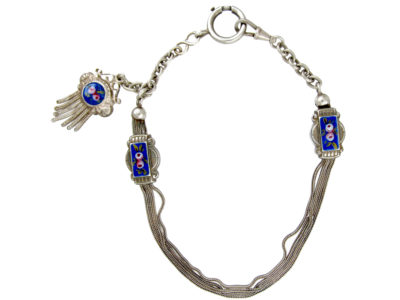 Victorian Silver & Enamel Albert Chain