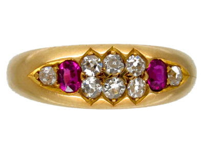 Ruby & Diamond Victorian Gypsy Ring