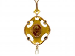 Art Nouveau Gold Pendant on Chain