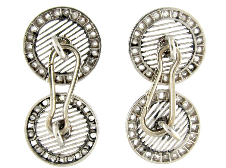 Diamond & Platinum Art Deco Cufflinks