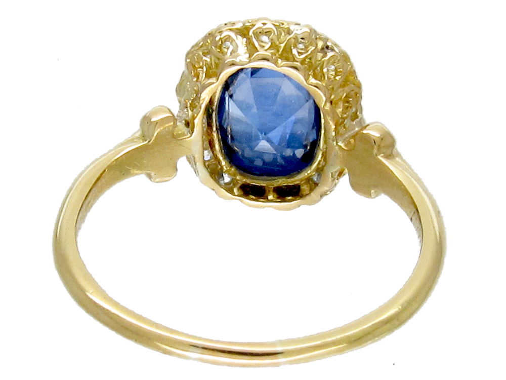 Edwardian Sapphire & Diamond Ring (263E) | The Antique Jewellery Company
