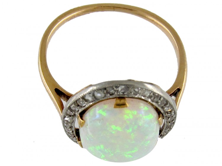 Edwardian Opal & Diamond Cocktail Ring
