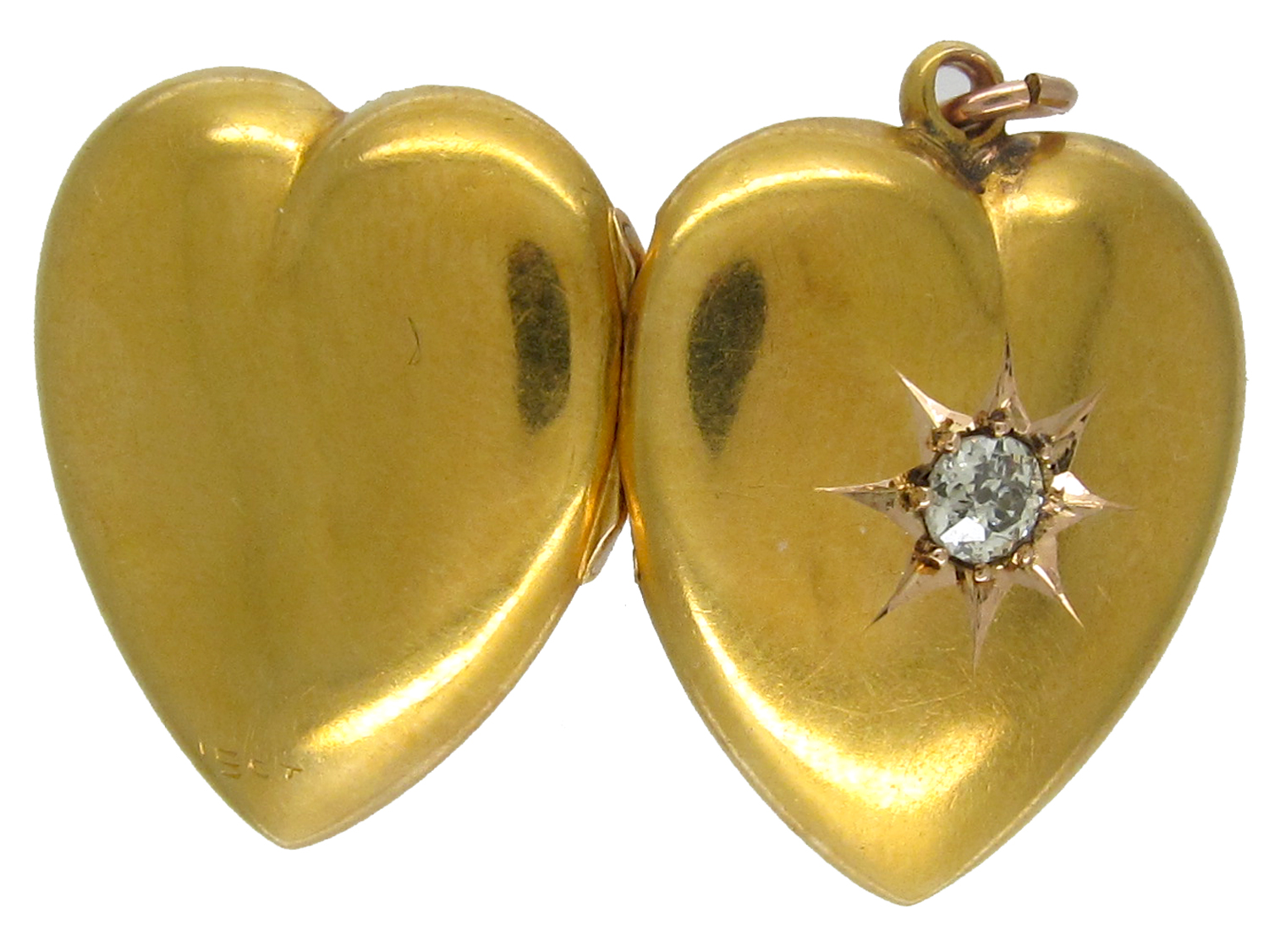 Victorian Diamond Set 15ct Gold Heart Locket (394E) | The Antique ...