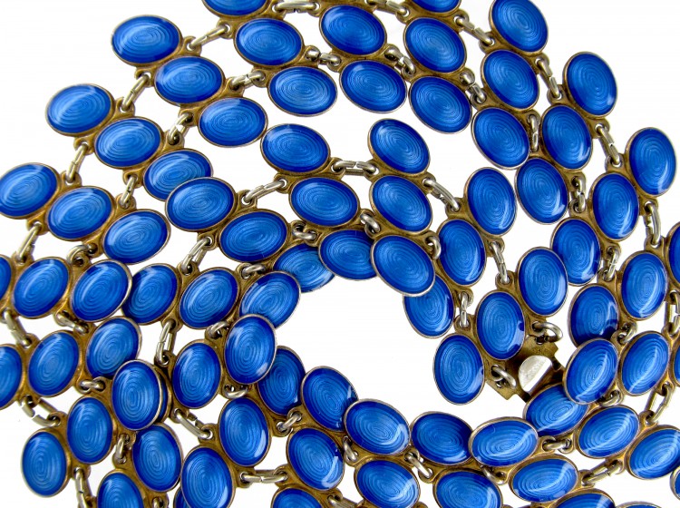 Blue Enamel Collar Necklace