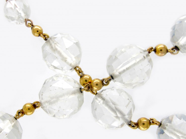 18ct Gold & Rock Crystal Necklace