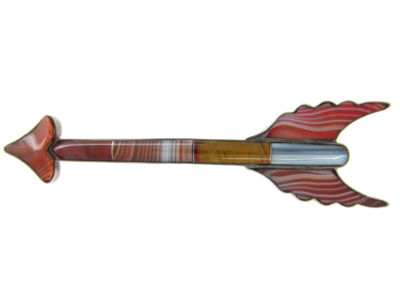 19th Century Scottish Silver, Agate & Cornelian Arrow Brooch