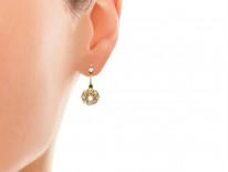 Edwardian Diamond Drop Cluster Earrings