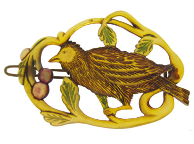 Art Nouveau Horn Bird Hair Slide