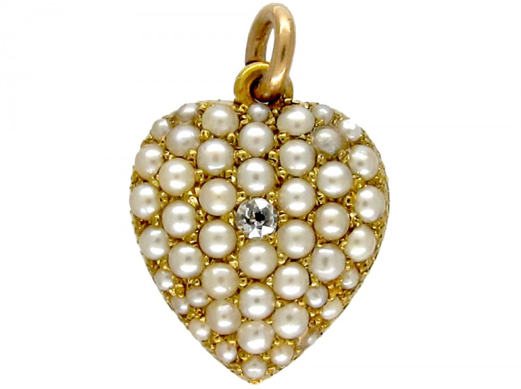 Diamond & Pearl Heart Pendant