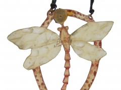 Elizabeth Bonté Art Nouveau Horn Dragonfly Pendant