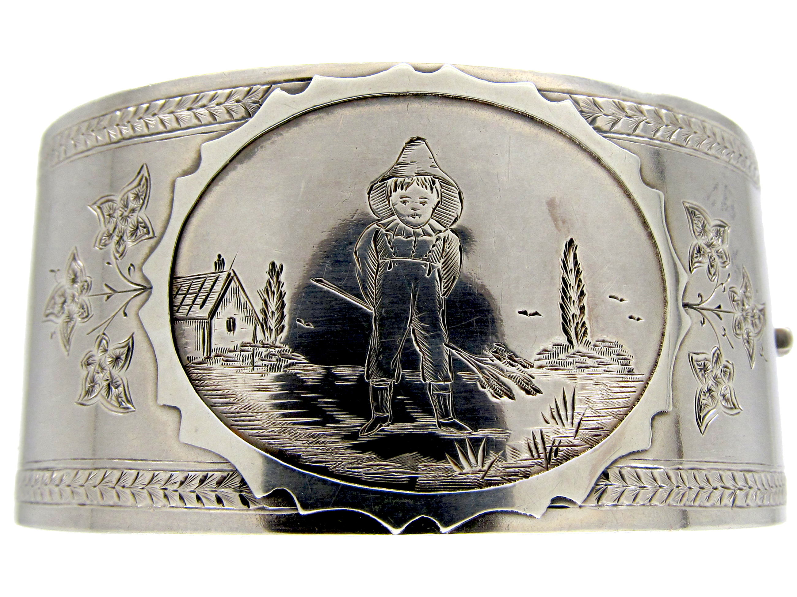 Victorian Silver Kate Greenaway style Bangle (482E) | The Antique ...