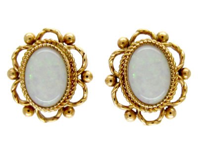 9ct Gold & Opal Earrings
