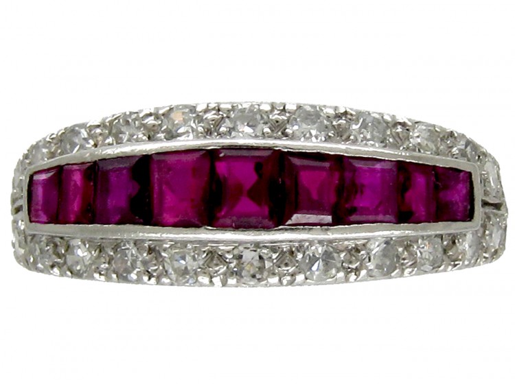 Ruby & Diamond Art Deco Ring