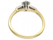 Diamond Solitaire Ring with Diamond Baguette Shoulders