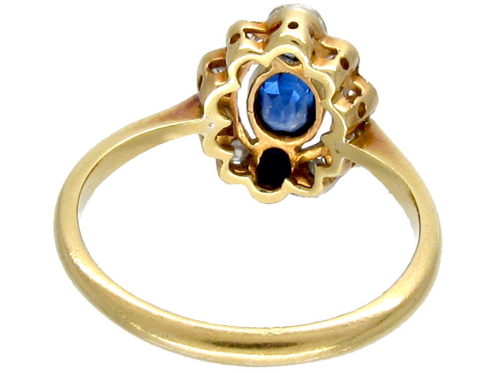 Art Deco Sapphire & Diamond Ring (475E) | The Antique Jewellery Company