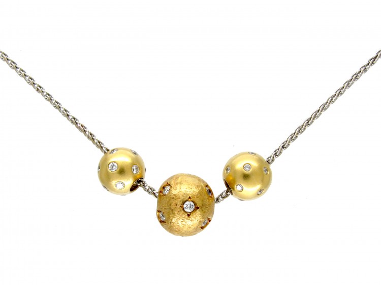 Three Gold Balls Necklace