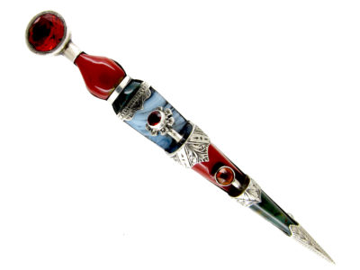 Scottish Silver & Agate Dirk Brooch