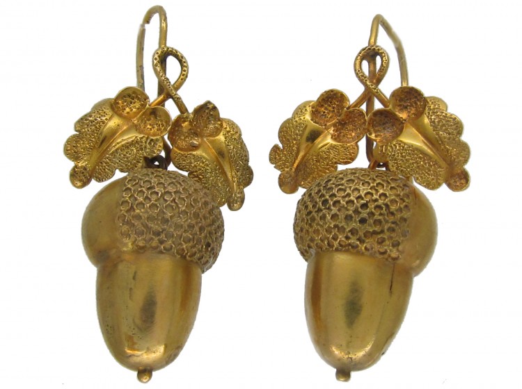 Victorian 15ct Gold Acorn Earrings