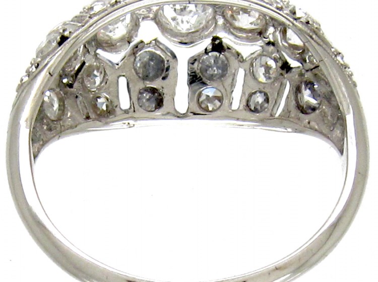 Diamond Set Art Deco Bombé Shape Ring