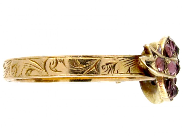 Georgian Gold & Garnet Lover's Knot Ring